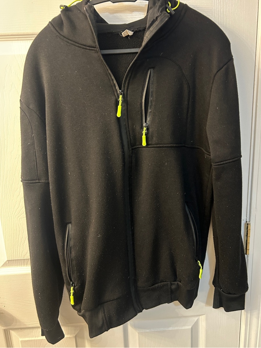 Black Kids Pea Coat with Neon Accent - Unbranded